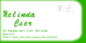 melinda cser business card